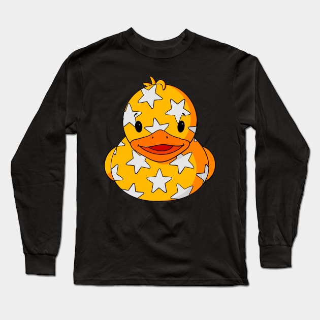 Star Pattern Rubber Duck Long Sleeve T-Shirt by Alisha Ober Designs